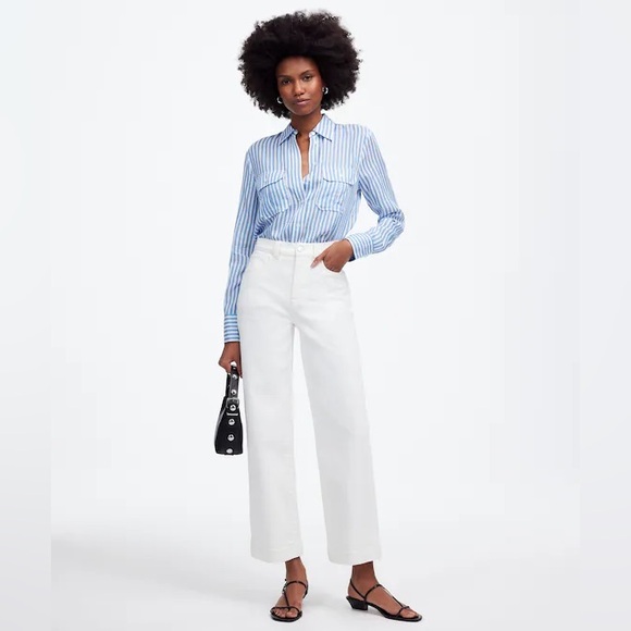 Madewell Denim - Madewell The Perfect Vintage Wide-Leg Crop Jeans